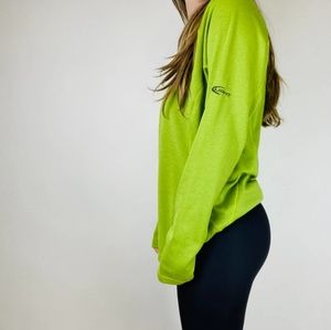 Patagonia Lime Green Zip Long Sleeve Pullover Top